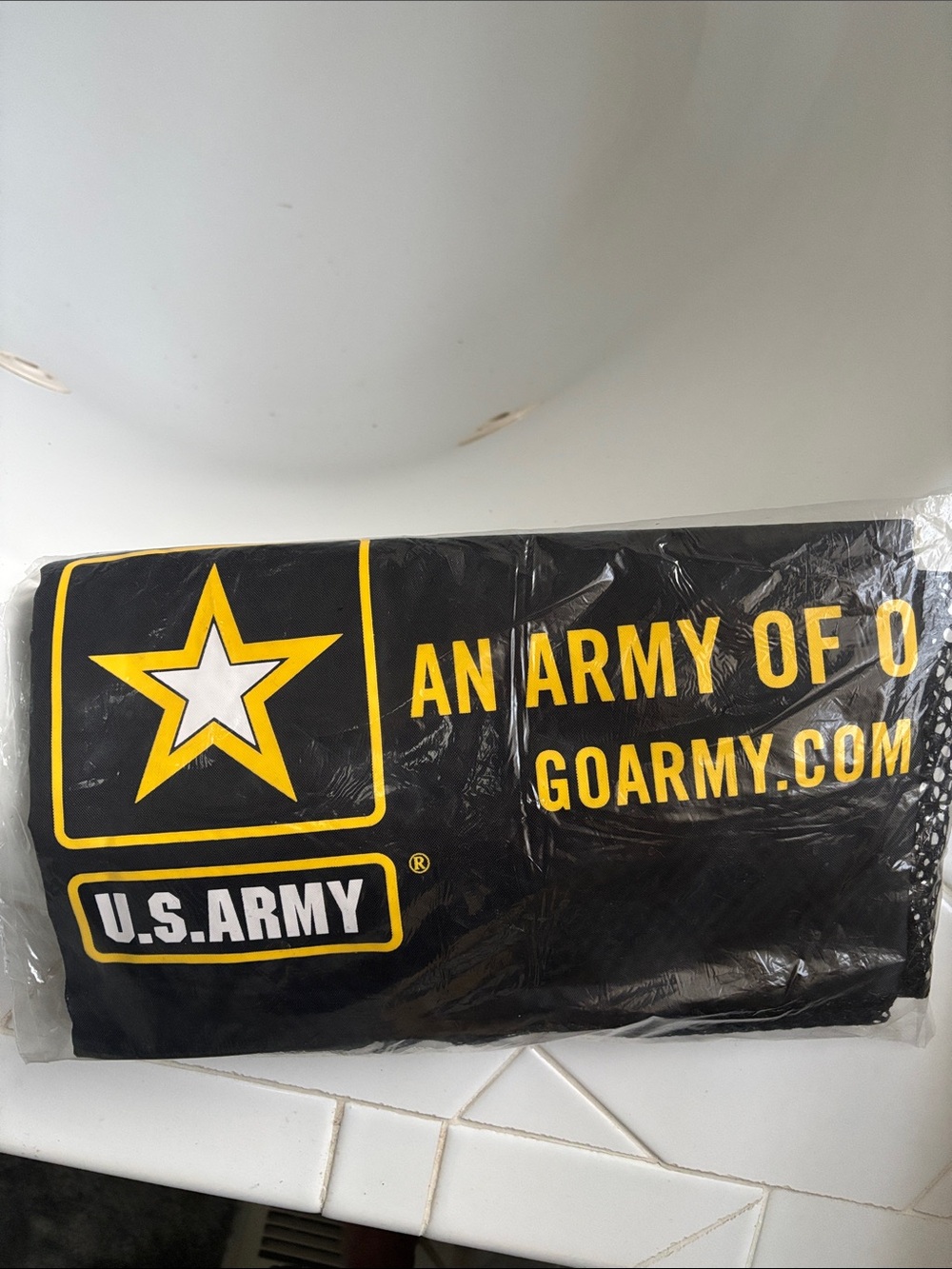 U.S. Army Black Duffel Bag with Yellow Logo